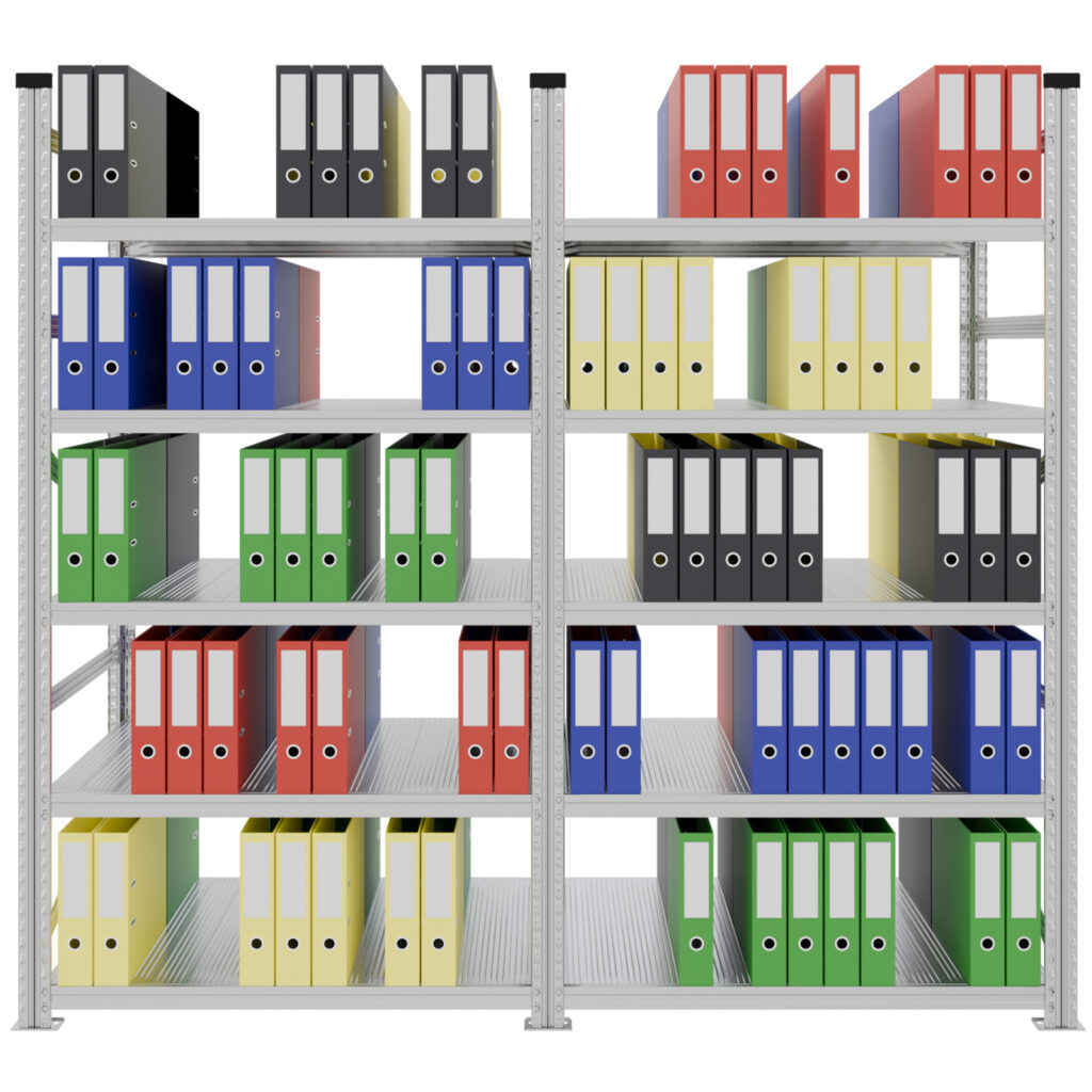 Regał do archiwum na segregatory dwustronny