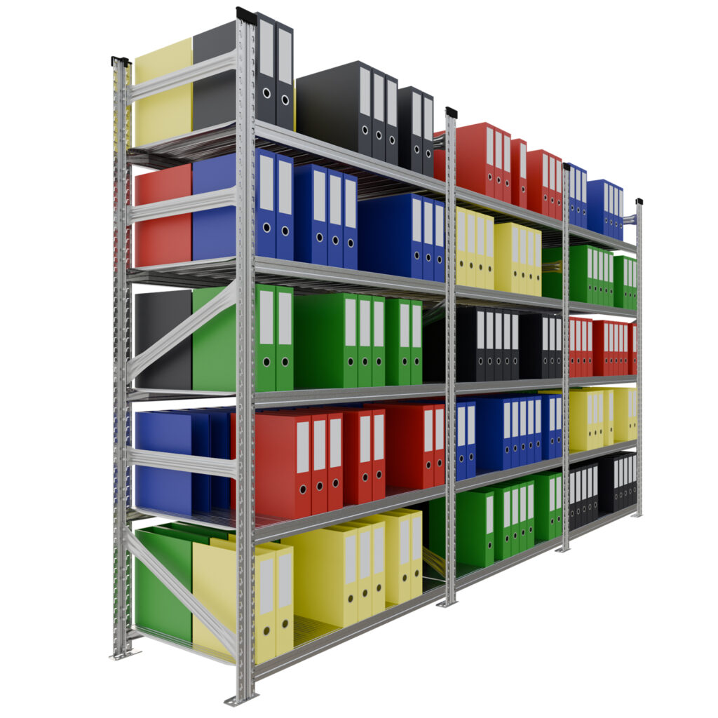 Regał archiwalny na segregatory dwustronny