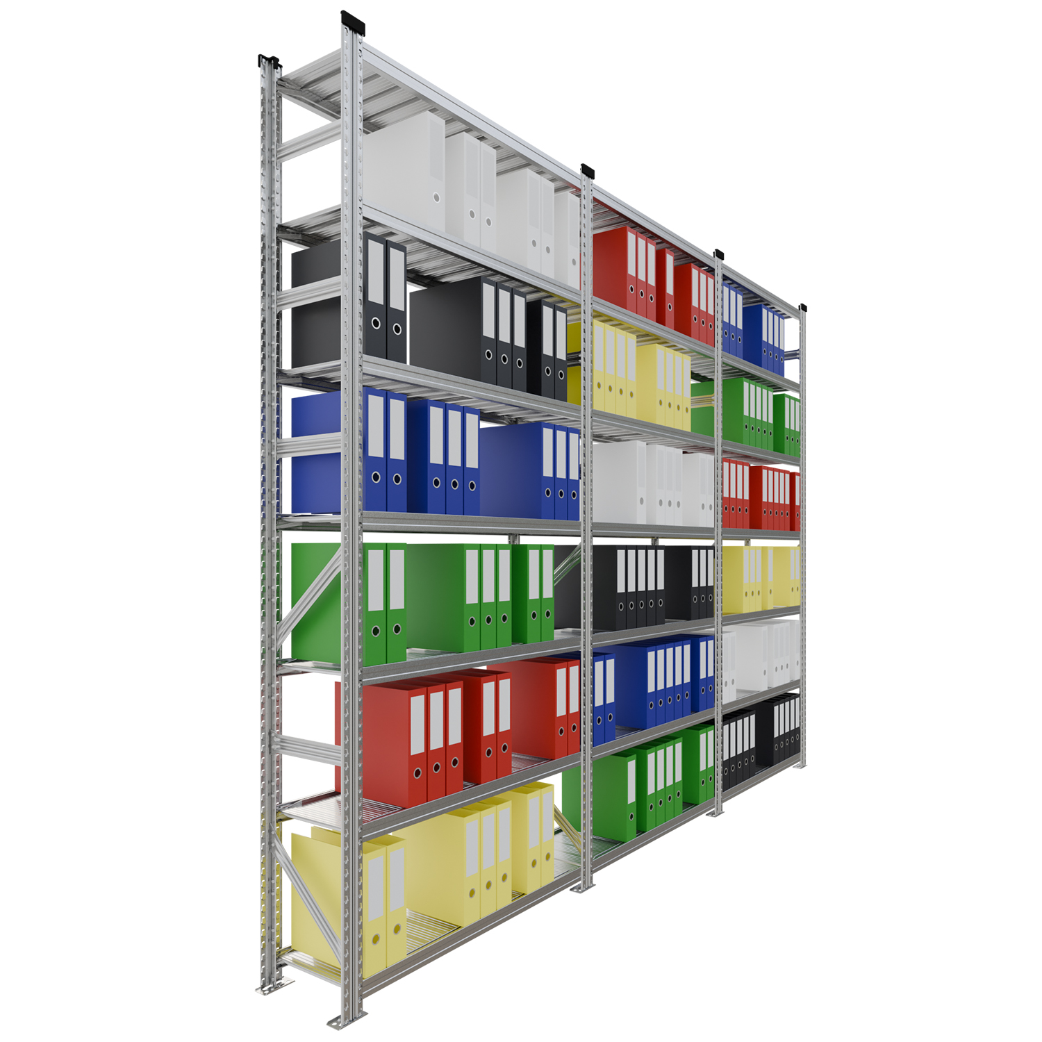 Metalowy regał na segregatory