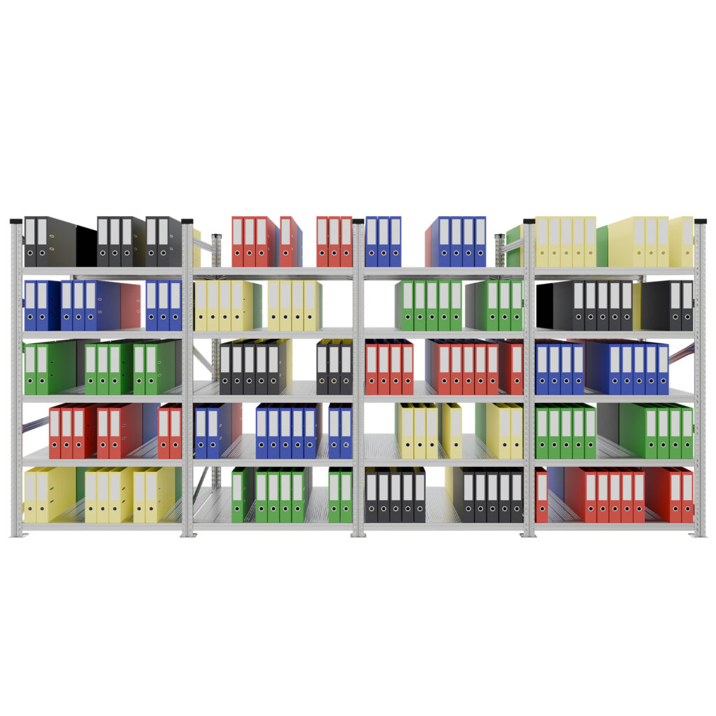 Regał do archiwum na segregatory dwustronny