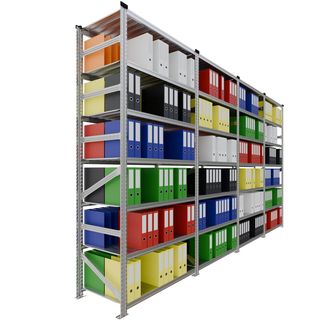 Metalowy regał do archiwum