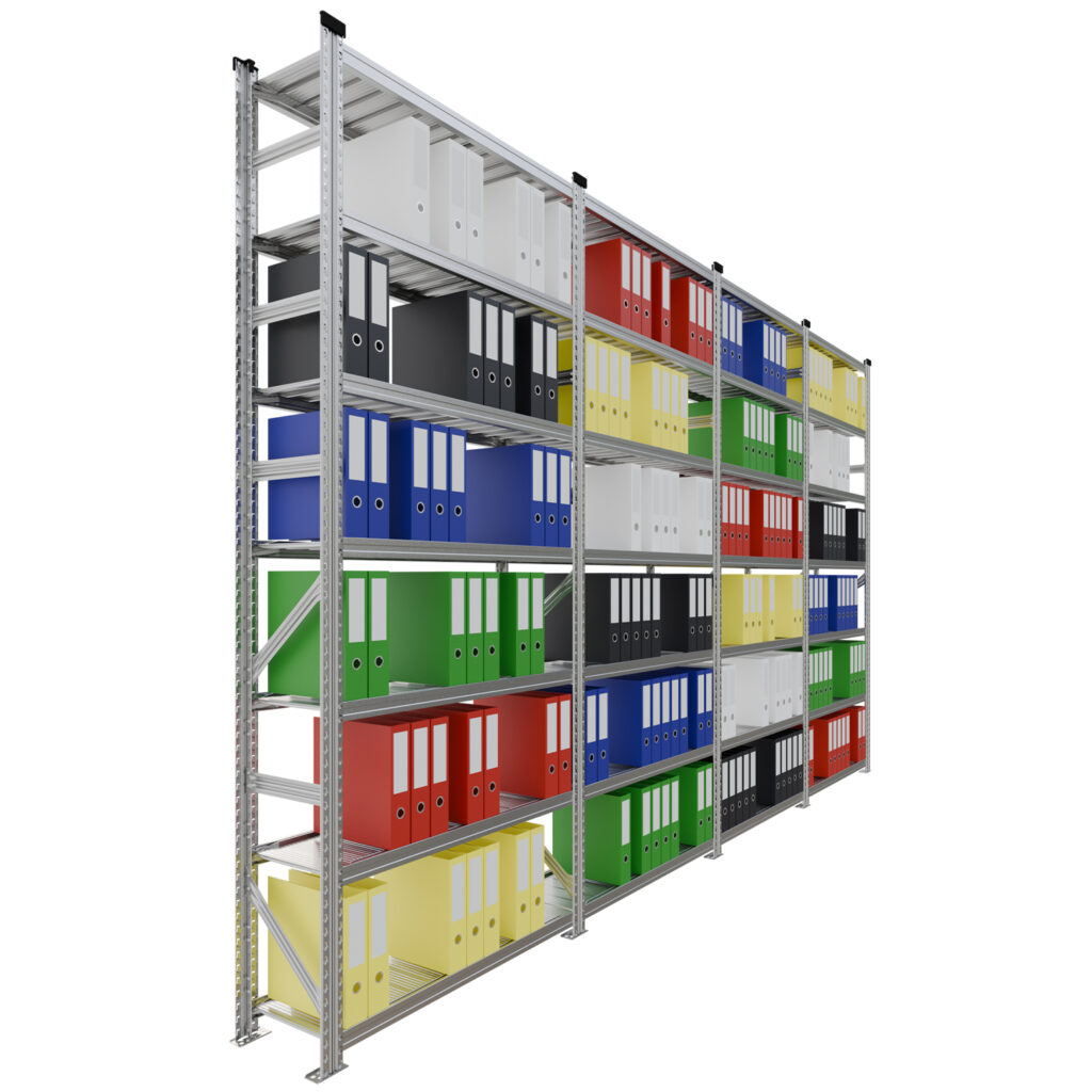 Metalowy regał na dokumenty