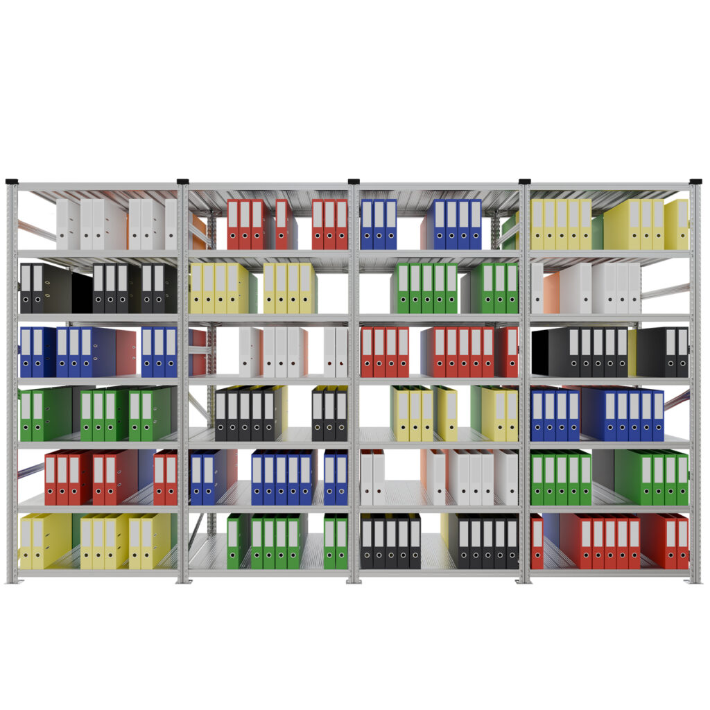 Regał do archiwum na segregatory dwustronny