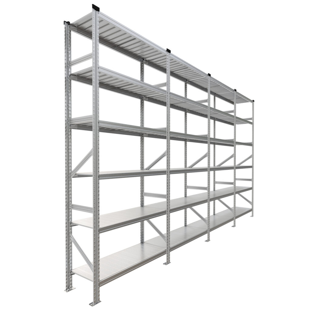 Metalowy regał półkowy