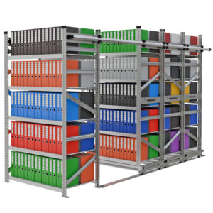 Regał przesuwny na segregatory