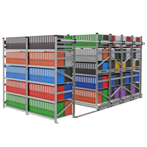 Regał przesuwny na segregatory