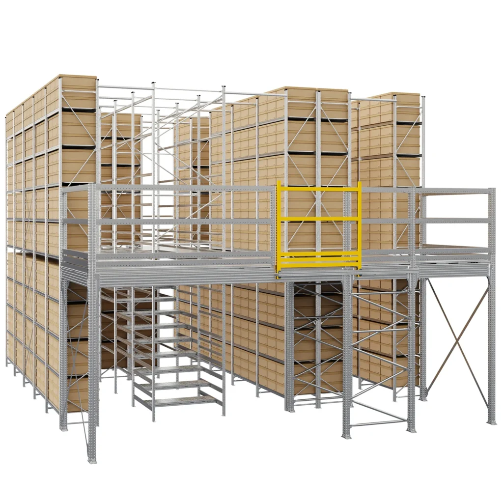 Antresola magazynowa z podestem