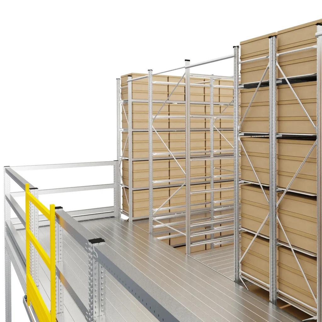 Antresola magazynowa z podestem