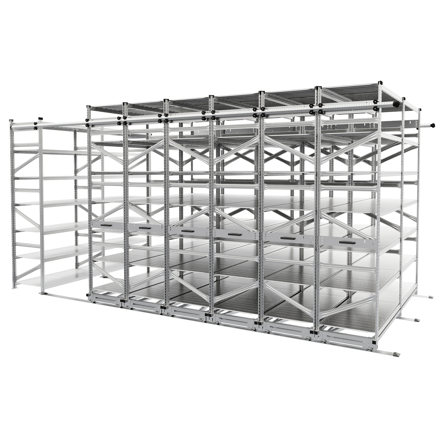 Regały przesuwne do archiwum na segregatory