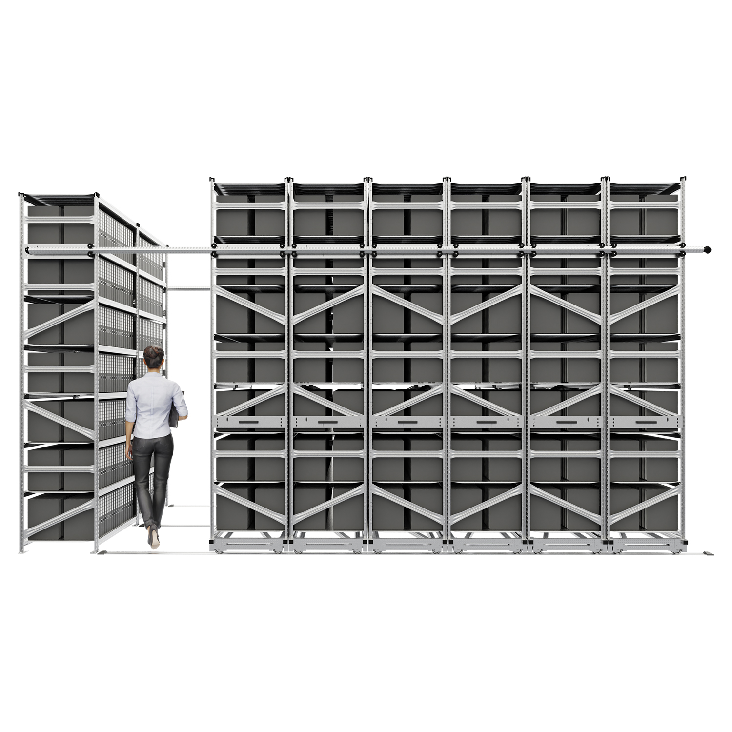 Regały przesuwne do archiwum na segregatory