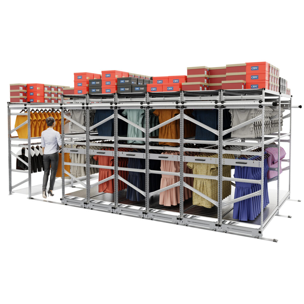 Regały przesuwne na ubrania
