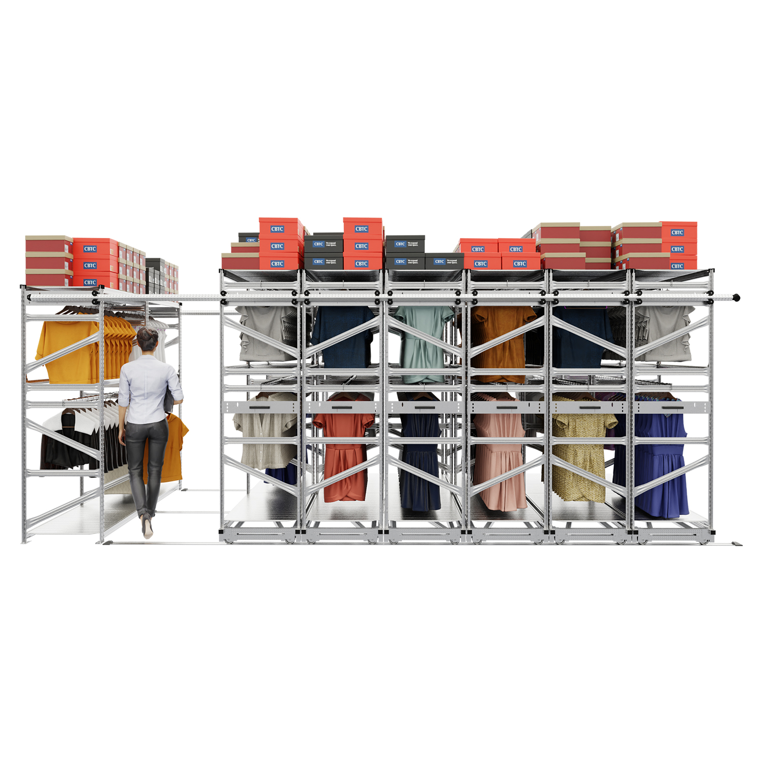 Regały przesuwne na ubrania