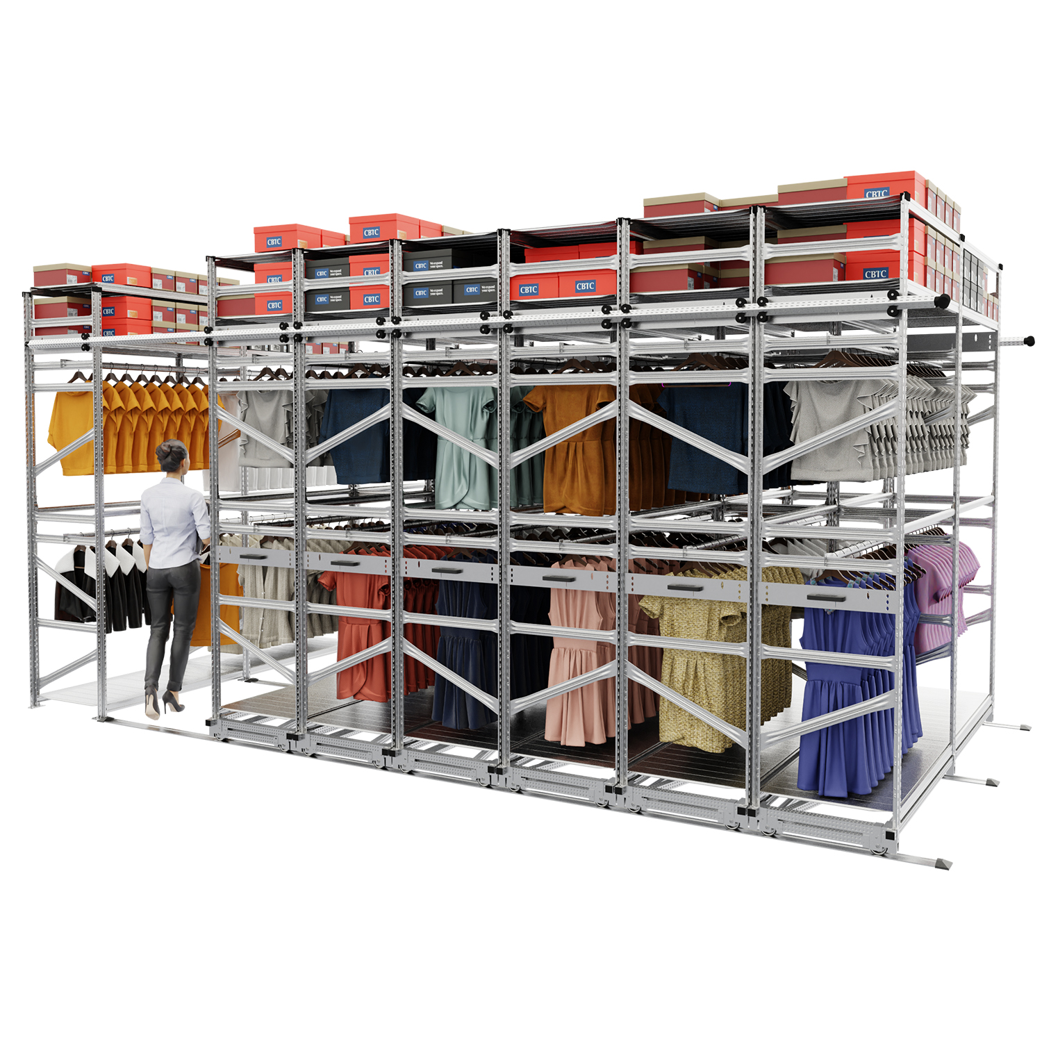 Regały przesuwne na ubrania