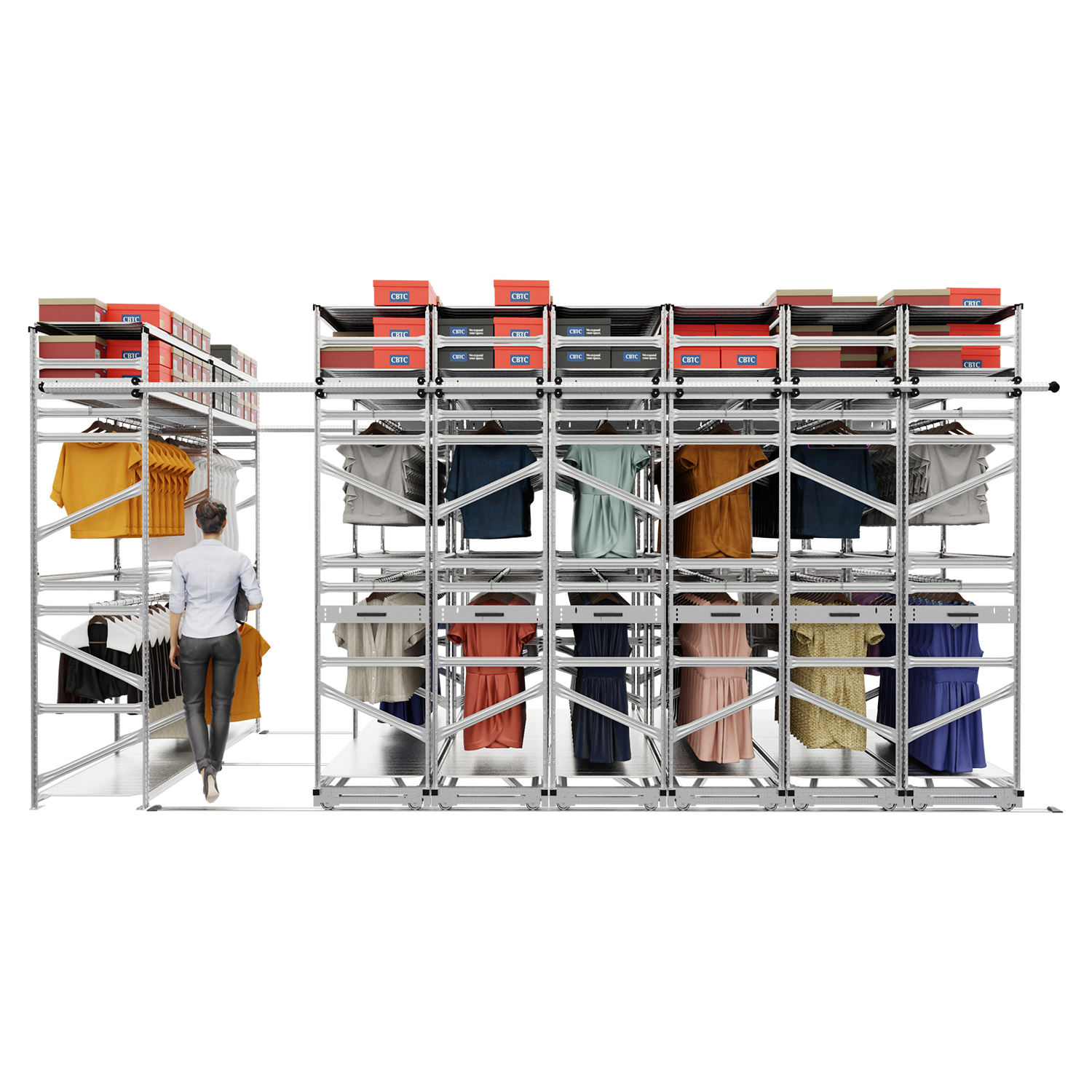 Regały przesuwne na ubrania