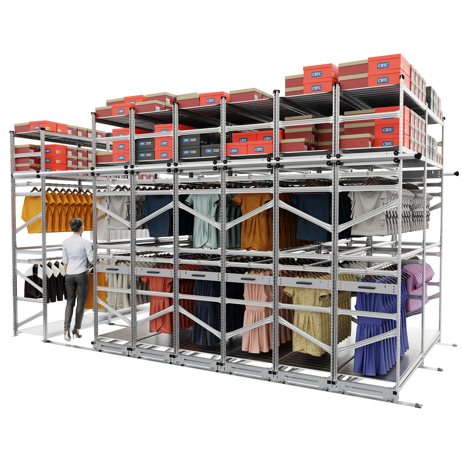 Regały jezdne na ubrania