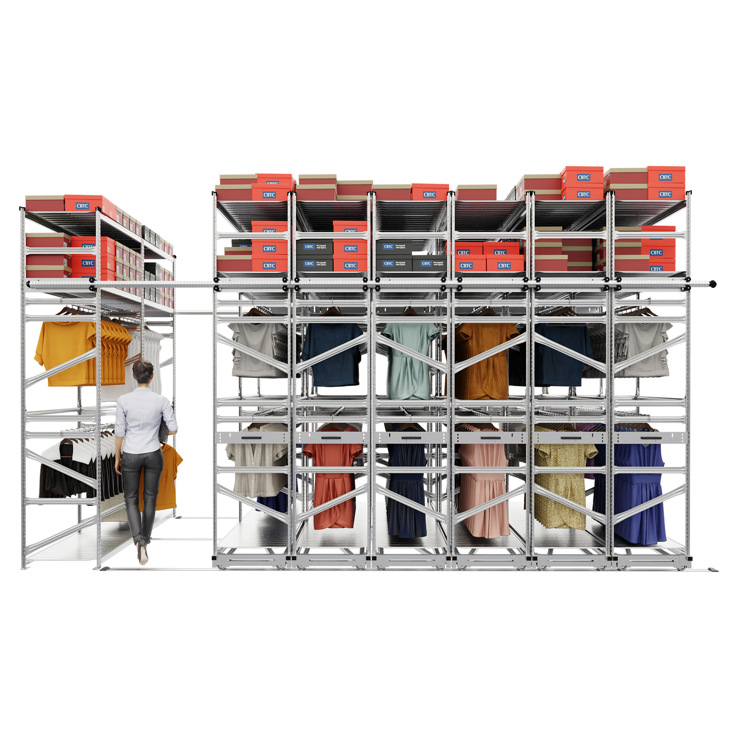 Regały przesuwne na ubrania